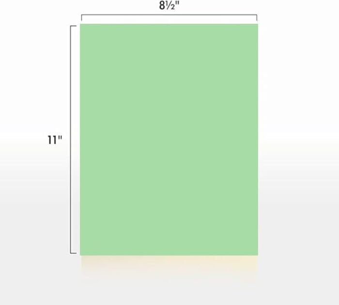 Colored Copy Paper, 20 LB (75 GSM) 8.5 X 11, 500 Sheets (Green)