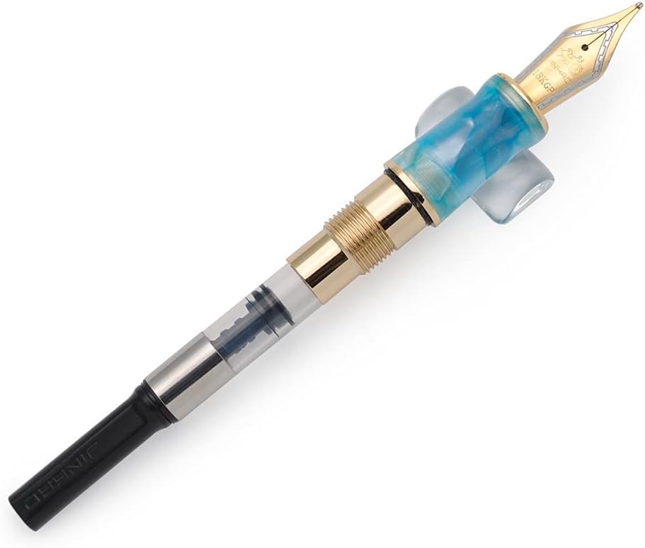 JINHAO 100 Fountain Pen with Ink Converter (Medium Nib 0.7mm, Sky Blue-C)