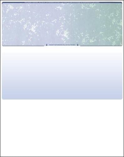 Compuchecks Top Blank Check Paper - 1000 Pack, Quick-Books & Laser Printer Compatible - Security Business Checks with Voucher - 8.5" x 11" Blue/Green Prismatic