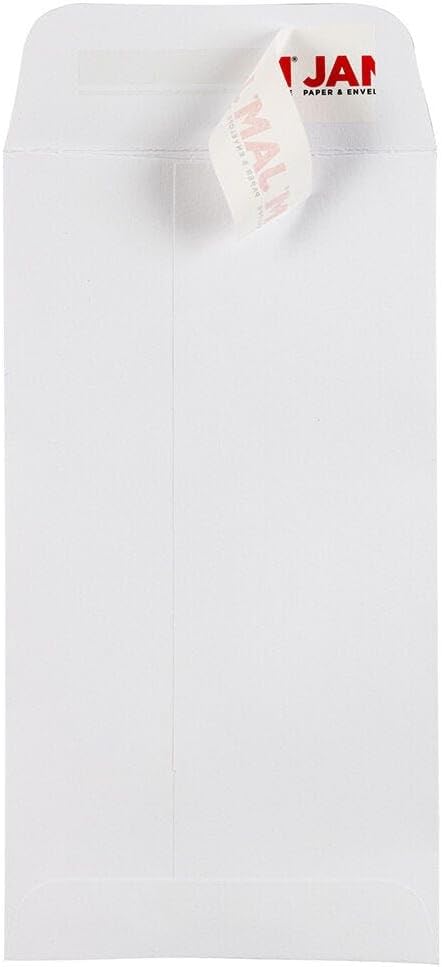 LUXPaper #7 Coin Envelopes | 3 1/2" x 6 1/2" | Bright White | 80lb. Text | 50 Qty