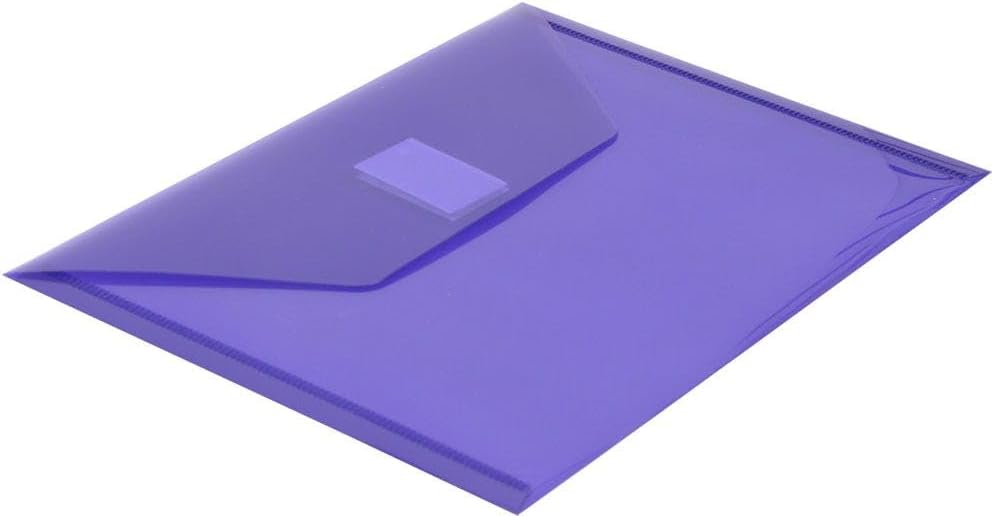 JAM PAPER Plastic Envelopes with Hook & Loop Closure - Index - 5 1/2 x 7 1/2 - Purple - 3/Pack