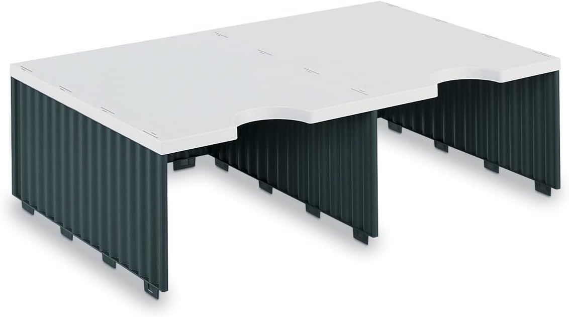 Ultimate Office TierDrop Jumbo 2-Compartment High-Wall (add-on Module) - Sorts Documents, Forms & Mail - Durable Construction Features Expandable, Modular, No-Tool Assembly Design (Gray w/Black)