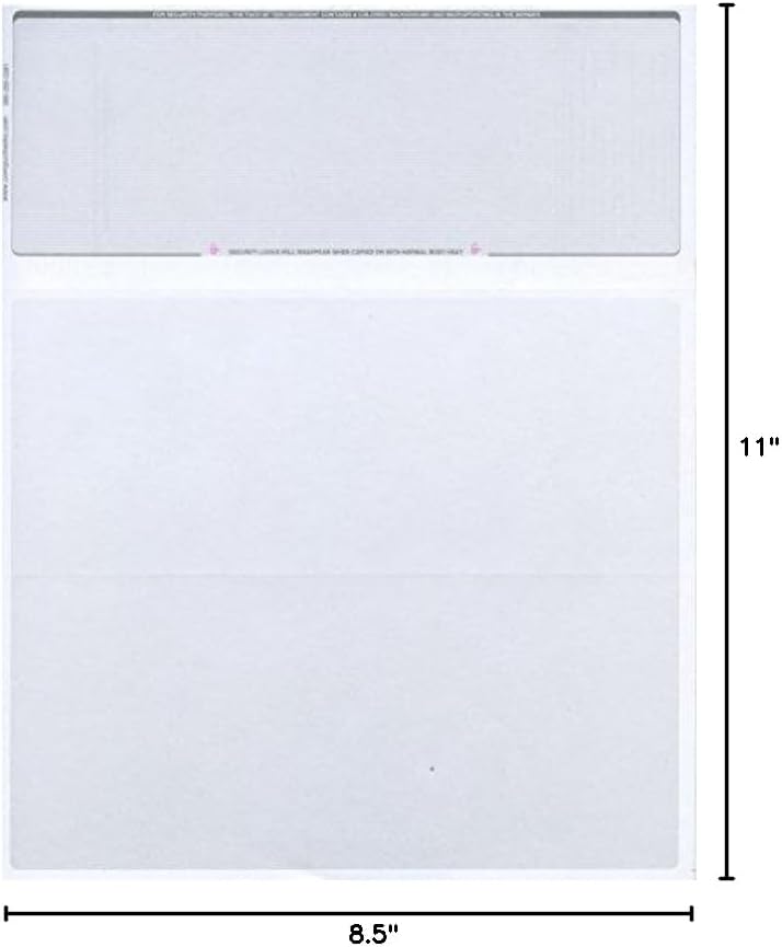 Compuchecks Top Blank Check Paper - 250 Pack, Quick-Books & Laser Printer Compatible - Security Business Checks with Voucher - 8.5" x 11" Platinum Pinstripe