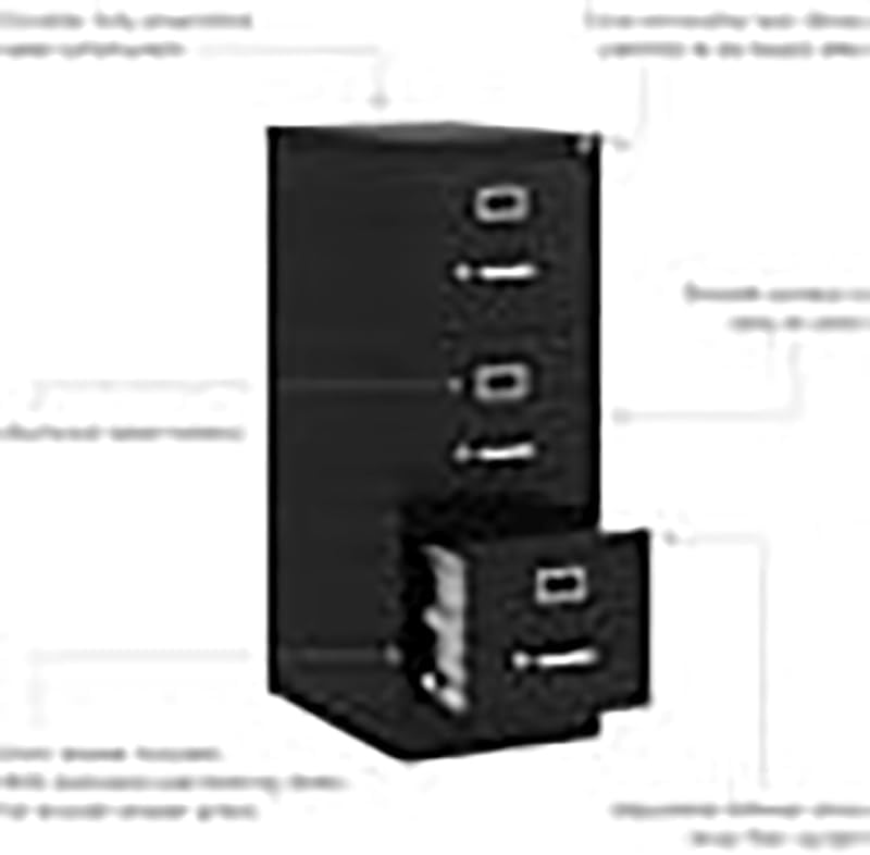 UrbanPro 3 Drawers 40.19" Vertical Black Metal Filing Cabinet Lockable Pre-Assembled Stationary Letter Size for Home, Office