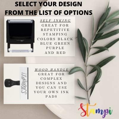 Custom Name Signature Stamp - 10 Font Options Self-Inking 1 or 2 Line Stamper with Personalized Script Calligraphy Thank You Handmade Stamp (Signature Stamp)