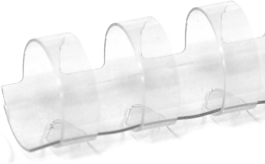 TruBind 13mm (1/2 in.) Comb Binding Spines | 11 in. Length for Letter Size or Smaller Projects | Standard 19-Ring Rectangular Holes | Clear | 80 Sheet Binding Capacity | 100 Pack