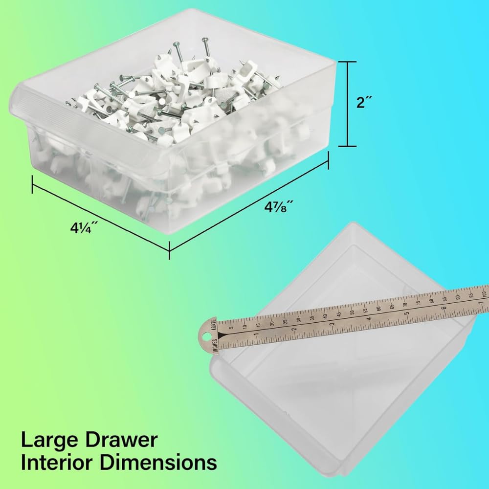 Akro-Mils 44-Drawer Plastic Drawer Storage Cabinet for Garage Organization, Bead Organizer, Building Bricks Storage, Teacher Toolbox, Makeup Organizer, 20-Inch W x 6-Inch D x 16-Inch H, 10144 Yellow