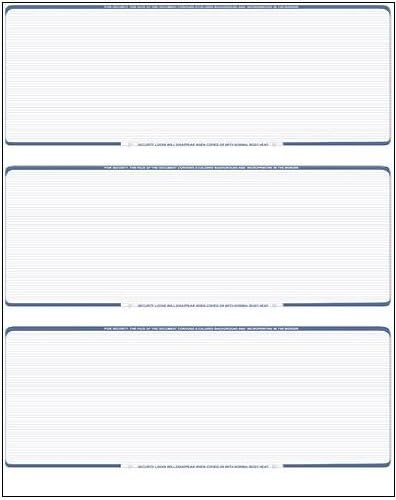 Business Voucher Check Stock - Computer Laser Checks - 3 Checks Per Page, 1000 Sheets/3000 Checks, Steel Blue Pinstripe