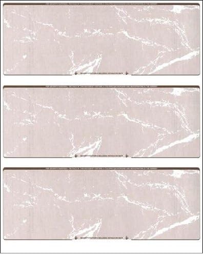 Business Voucher Check Stock - Computer Laser Checks - 3 Checks Per Page, 1000 Sheets/3000 Checks, Brown Marble