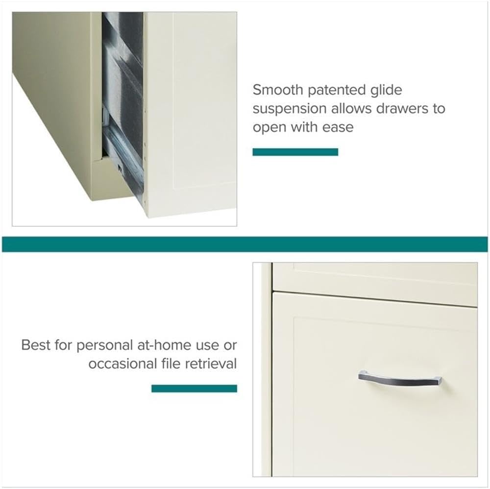 Pemberly Row 18" 4-Drawer Traditional Metal File Cabinet in White