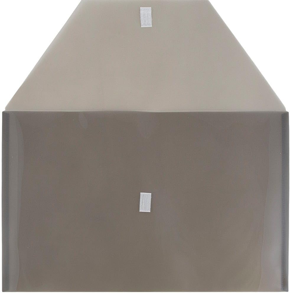 JAM PAPER Plastic Envelopes with Hook & Loop Closure - Legal Booklet - 9 3/4 x 14 1/2 - Smoke Gray - 3/Pack