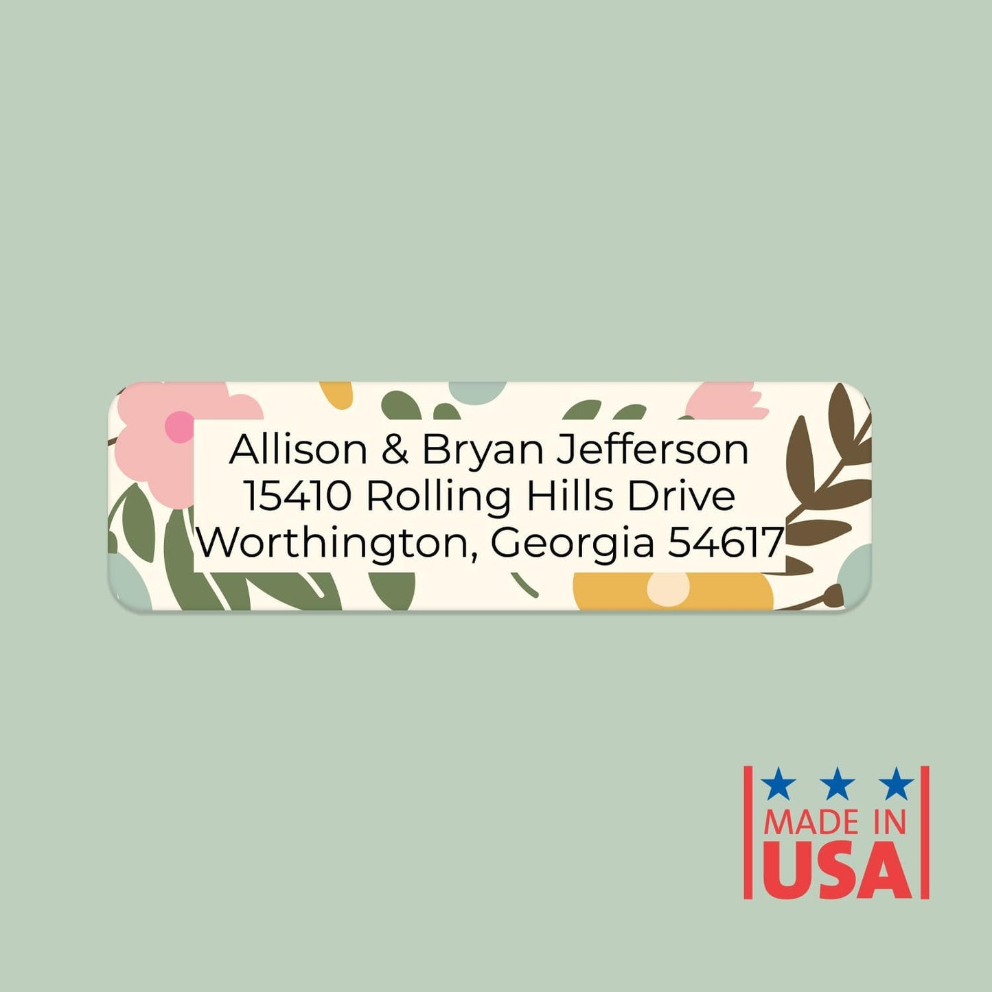 Pastel Floral Rolled Address Labels / 500 Personalized Return Address Labels/Designer Address Stickers in Elegant Plastic Dispenser