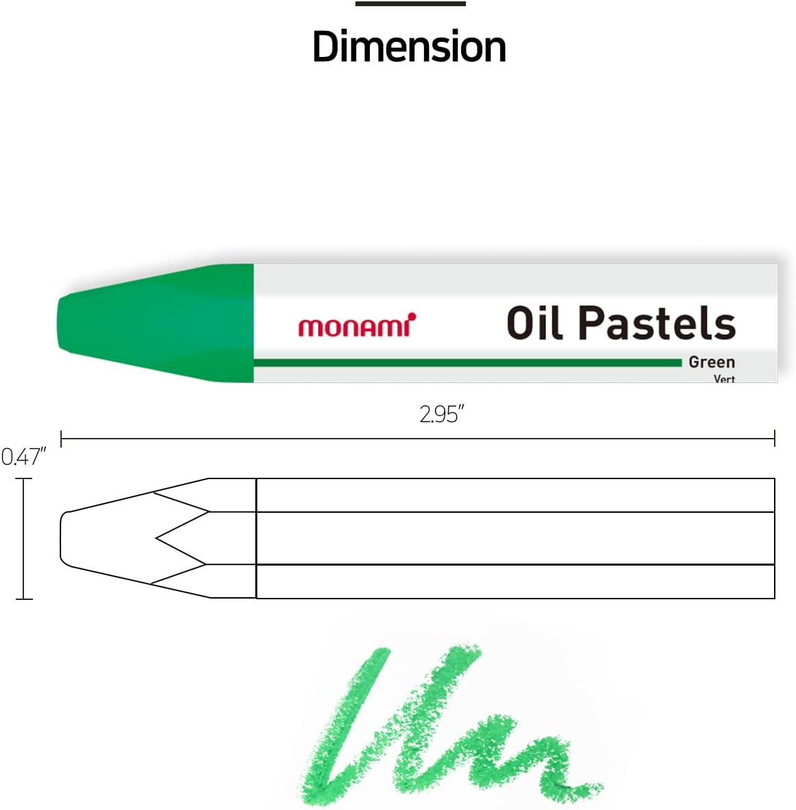 MONAMI Oil Pastels, Jumbo Size Hexagonal Shape Oil Pastels for Kids and Students with Handy Carrying Case, 24 Vivid Colors Pack