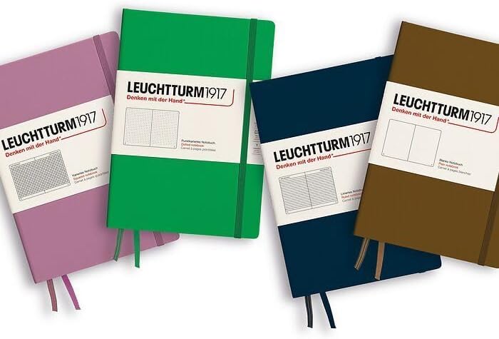 LEUCHTTURM1917 - Notebook Hardcover Medium A5-251 Numbered Pages for Writing and Journaling - Thinking Ahead (Ruled Paper, Dusty Rose)