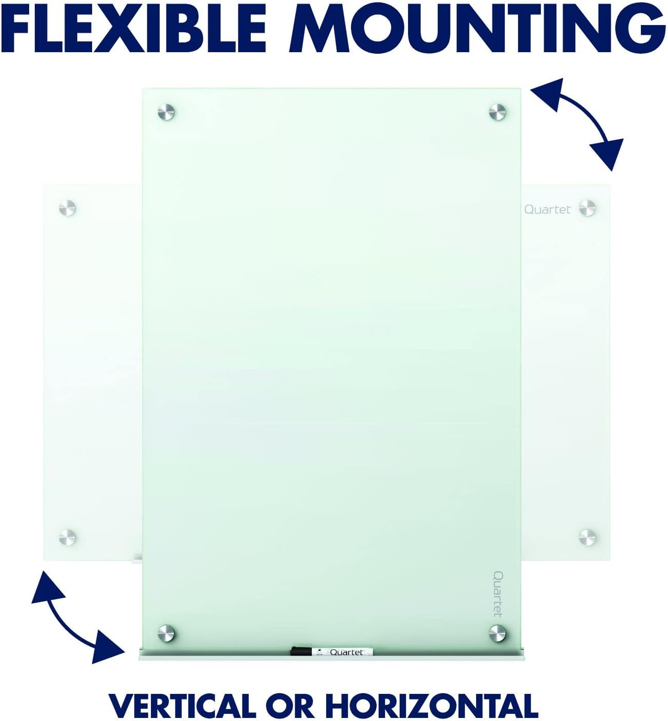 Quartet Magnetic Glass Dry Erase White Board, 36''W x 24''H Whiteboard, Infinity Frameless Mounting, White Surface (G3624W)