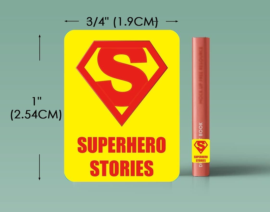 Genre Book Spine Labels - 450pcs Library Classification Stickers for Graphic Superhero Stories