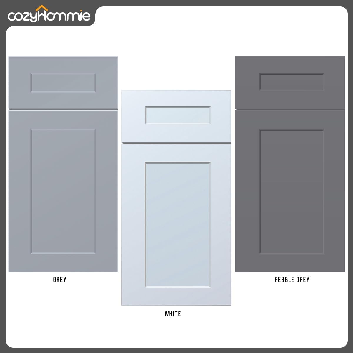 Shaker Style Grey Base RTA RTA Base Drawer Cabinet by Solid Wood for Kitchen, Bathroom, Bedroom or Office with 3 Drawers and Soft Close(12" W x 24" Depth x 34-1/2" H)