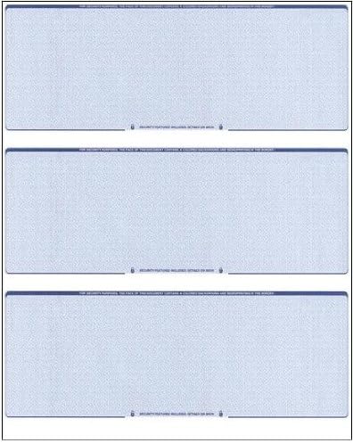 Business Voucher Check Stock - Computer Laser Checks - 3 Checks Per Page, 1000 Sheets/3000 Checks, Blue Diamond