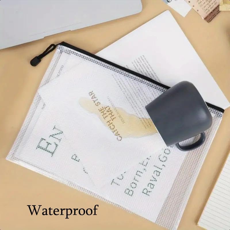 Mesh Pouch Bag,B5 Zipper Bag for Organizing Storage, Waterproof Zipper Pouch, 8" x 11"/21cm x 30cm, File Bag for School and Office Supplies (Black)