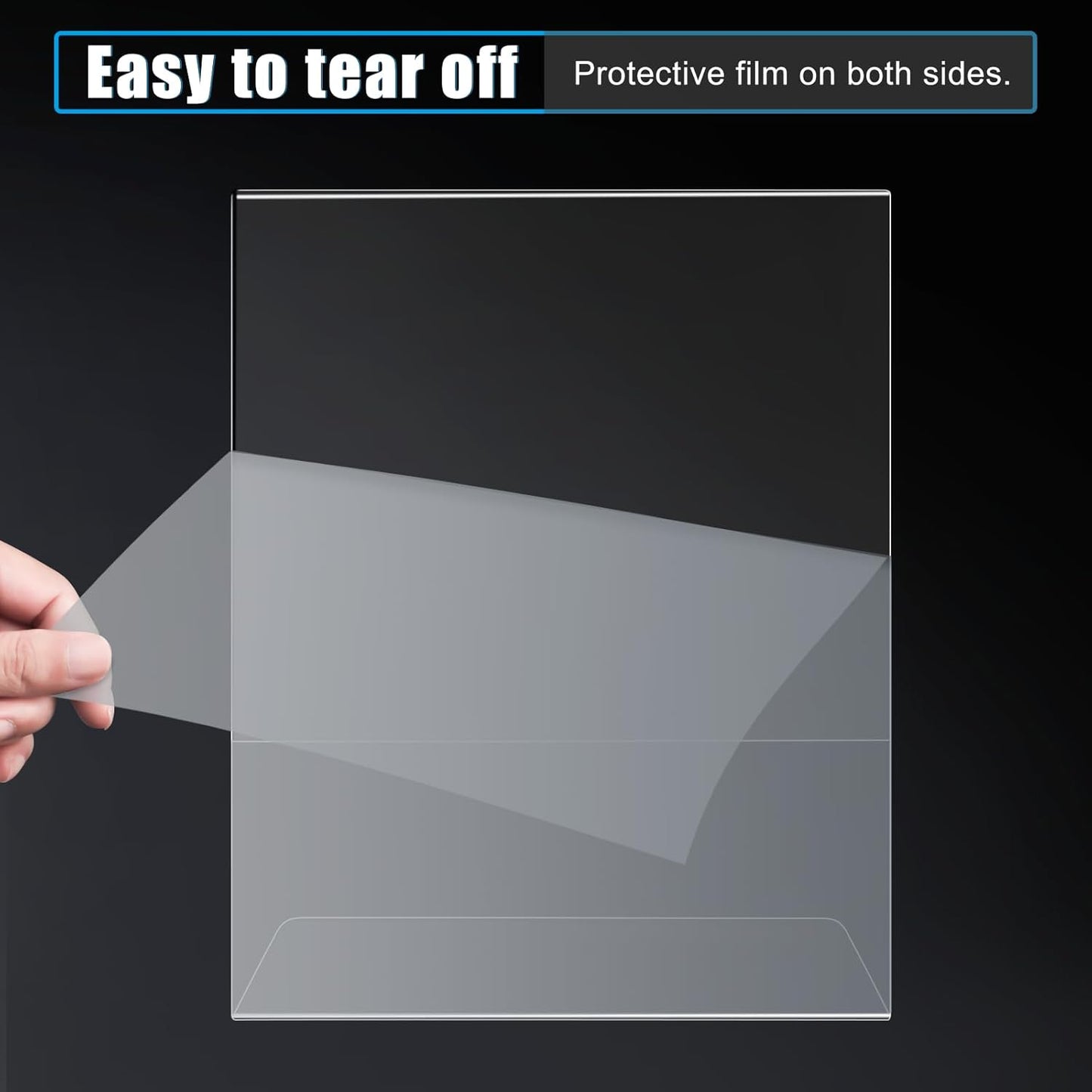 12pack 8.5x11 Acrylic, L Shape Clear Plastic, Menu Holder, Unbreakable Table Sign Holder for Restaurant, Office, School, Store and Home Use