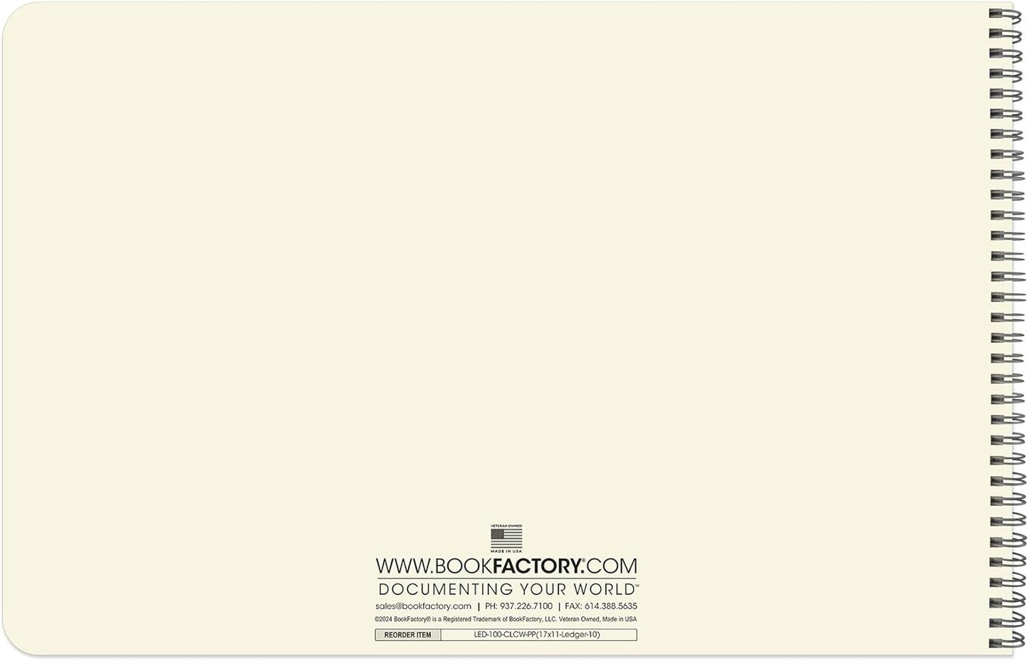 BookFactory Accounting Ledger Notebook/Large 10 Column Accounting Ledger Columnar (Ten Columns) Log Book - 17'' x 11'', 100 Pages, Wire-O Landscape Format (LED-100-CLCW-PP(17x11-Ledger-10)-AX)