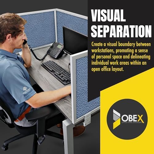 OBEX Acoustic Mounted Screen Privacy Panel Table Top Separator, Sound Blocking Desk Divider (Twilight, 18" X 60")
