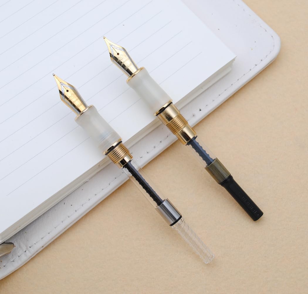 JINHAO 100 Fountain Pen with Ink Converter (Medium Nib 0.7mm, Light Pink)