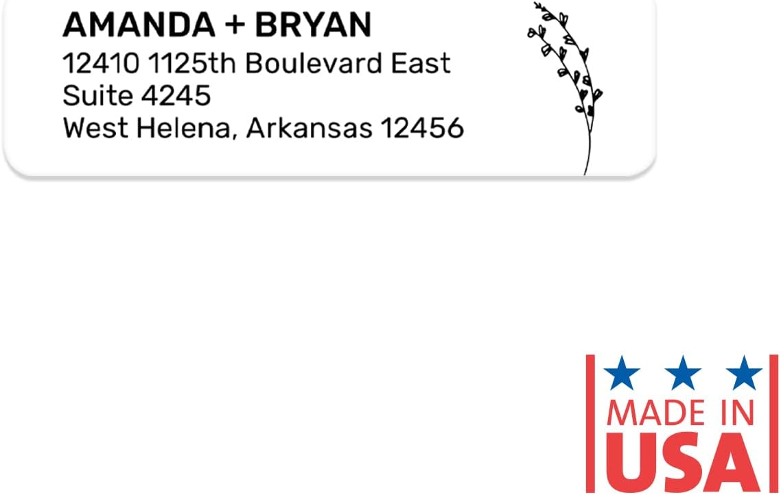 Botanical Flowers Rolled Address Labels/Roll of 500 Alternating Floral Illustrations Personalized Address Labels/Designer Return Address Stickers in Elegant Plastic Dispenser