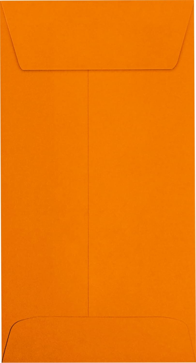 LUXPaper #7 Coin Envelopes | Peel & Press | 3 1/2" x 6 1/2" | Mandarin Orange | 80lb. Text | 50 Qty