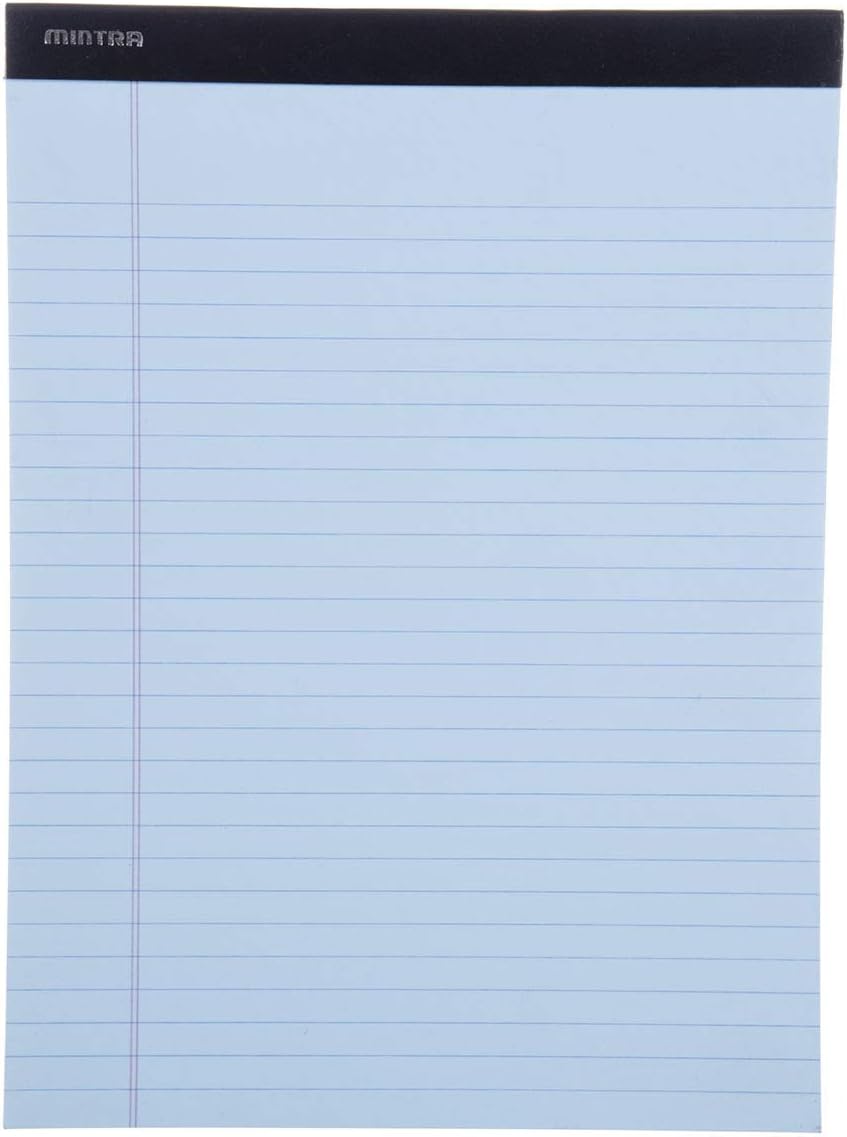Mintra Office Legal Pads - ((BASIC PASTEL 6pk, 8.5in x 11in, WIDE RULED))