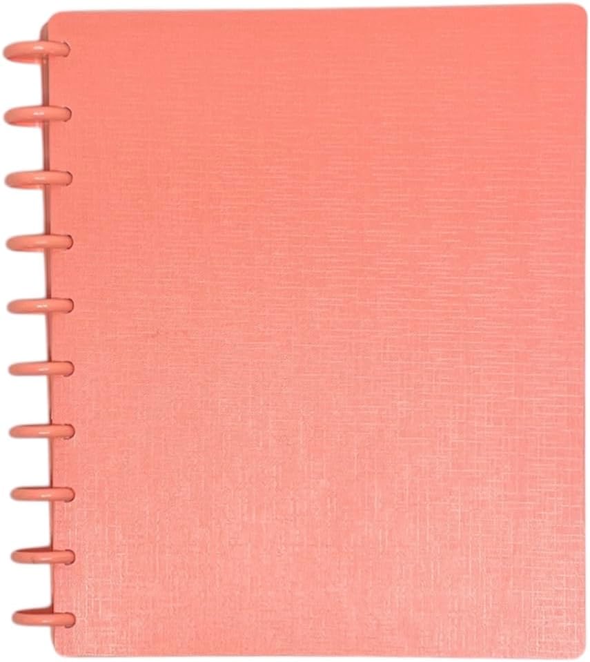 Talia Discbound Notebooks, Planner, Customizable, (Salmon w/Salmon Discs, Midsize (7.5in x 9.75in))