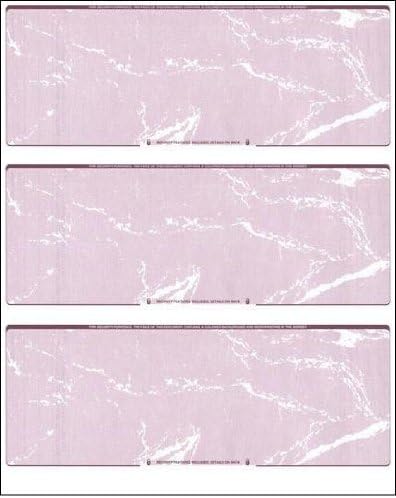Business Voucher Check Stock - Computer Laser Checks - 3 Checks Per Page, 2500 Sheets/7500 Checks Burgundy Marble