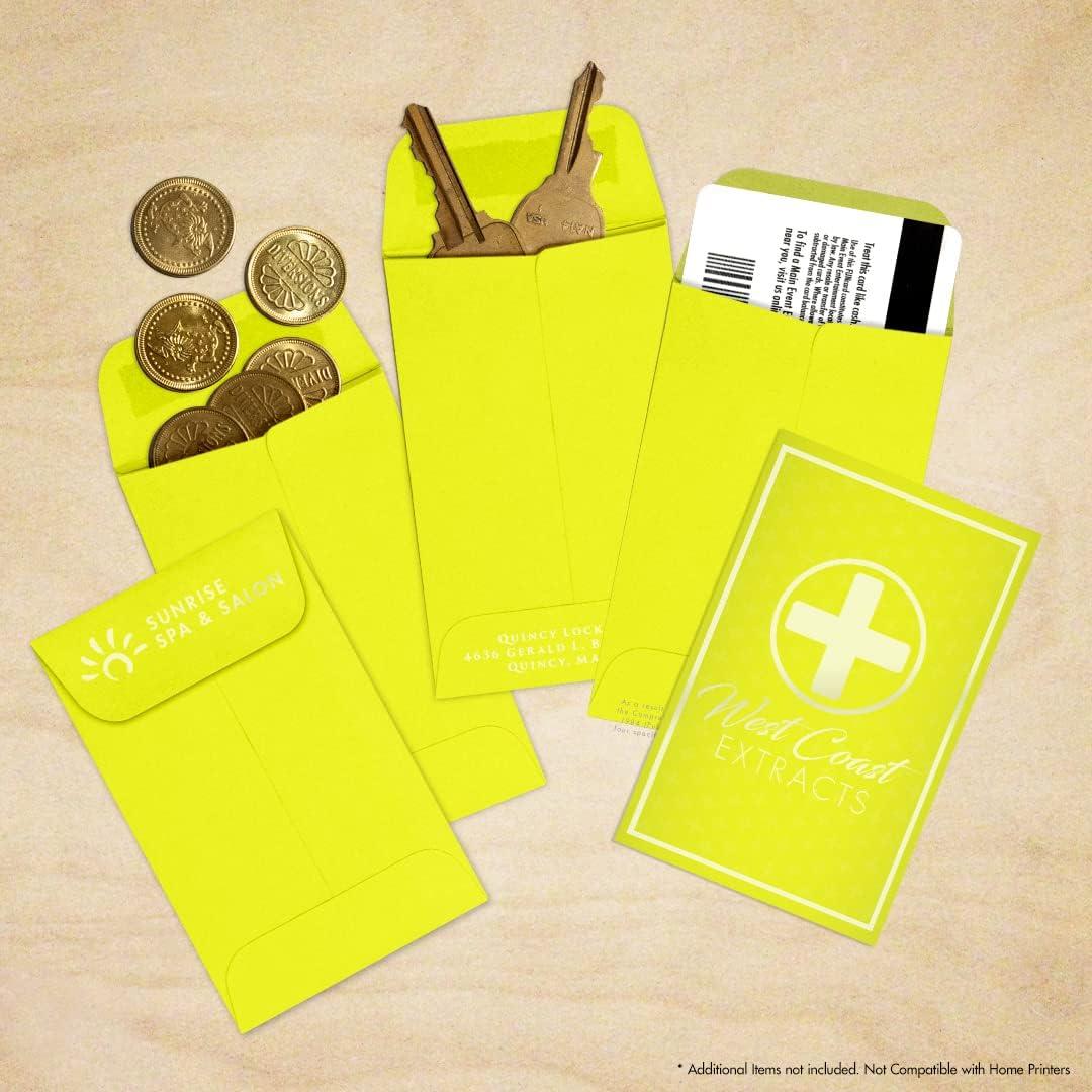 LUXPaper #1 Coin Envelopes | 2 1/4" x 3 1/2" | Citrus Yellow | 80lb. Text | 50 Qty