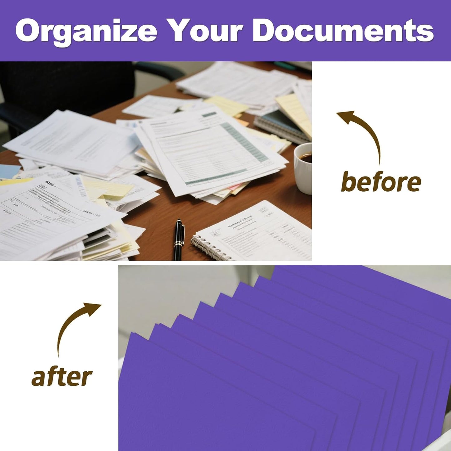 Folders with Pockets, LAYZZ 30 Pack Paper Pocket Folders, 2 Pocket Folders Fits Letter Size Paper, for School Office and Home (Purple)