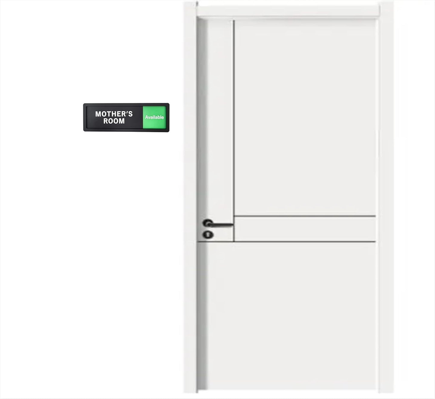 Mother's Room Sign – Privacy In Use / Available Slide Switch Sign, Premium Durable Acrylic Material, Super Strong Self-Adhesive, Quick Installation, Suitable For Your Home And Business ( 9×3 Inches, Black) (Mother's Room)