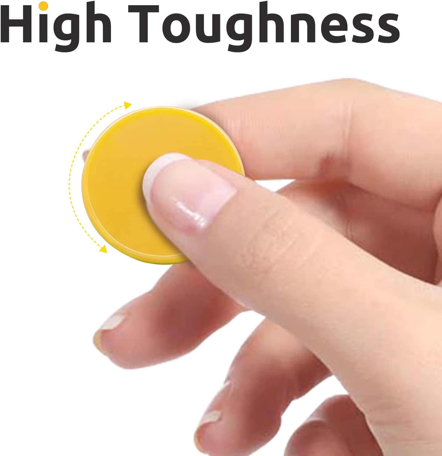 Set of 100 Opaque Plastic Learning Counters Mini Poker Chips Game Tokens with Storage Box (Yellow, 1 Inch)