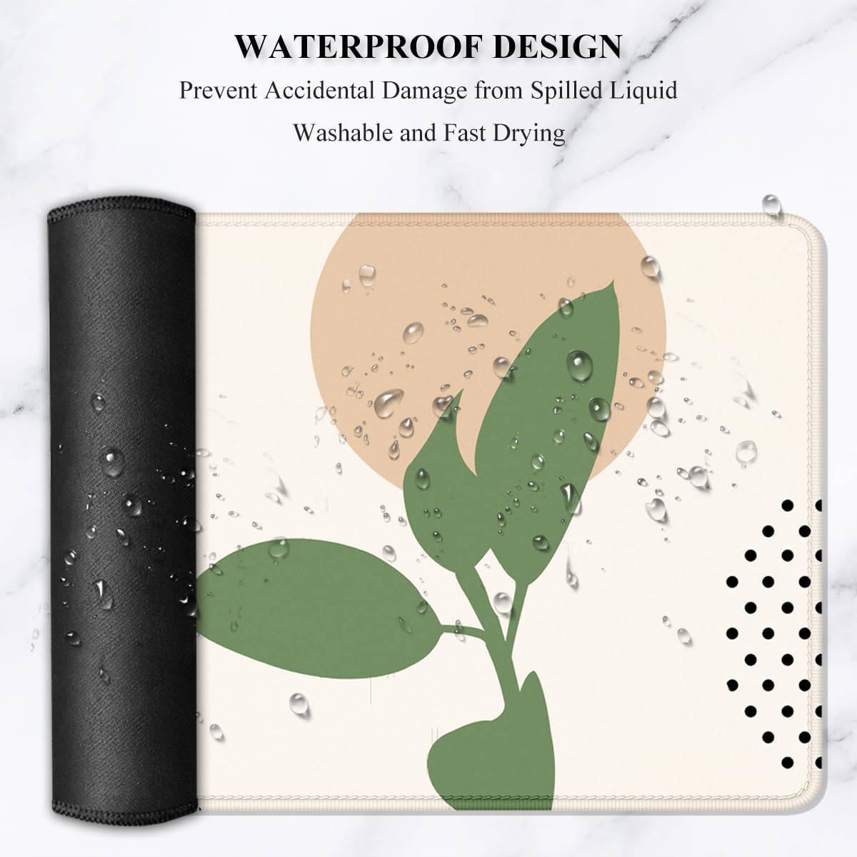 Auhoahsil Large Mouse Pad, XXL Gaming Mousepad, Desk Mat for Desktop, Thick Rubber, Big & Long Size, Stitched Edges, Full Desk Pad for Laptop & Computer, Extended 31.5 x 11.8 in, Boho Abstract Art