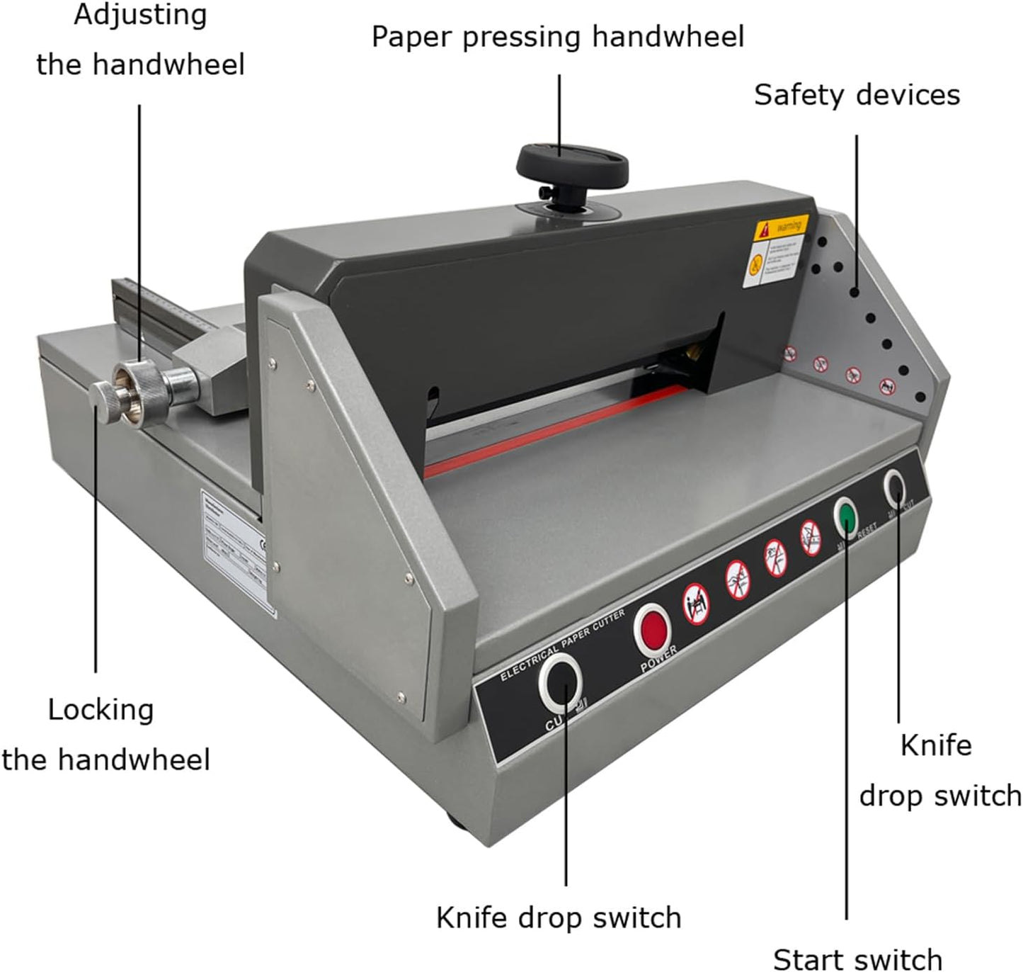 A4 13″ Desktop Electric Paper Cutter with Infrared Photo Electric Protection Paper Stack Guillotine Trimmer for Office, School 110V 120W