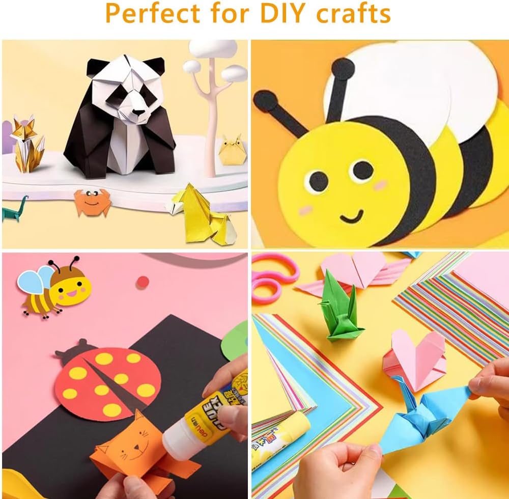 A4 Origami Paper Yellow 100 Sheets, 8.27×11.7 inch Double Sided Color Easy Fold Big Origami Paper A4 Colored Copy Papers Thin 70gsm for Beginners, DIY handwork Art and Craft Projects (210 x 297 mm)