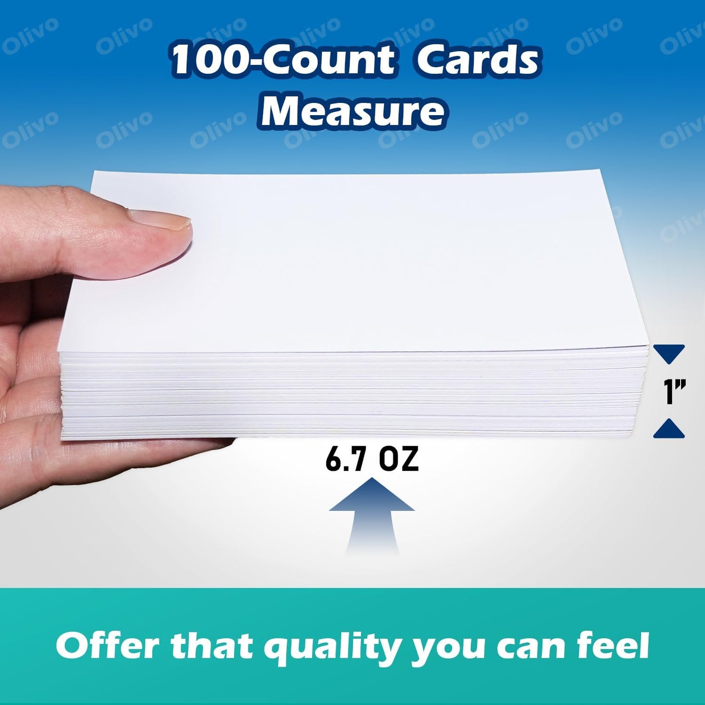 Blank Index Cards 3x5 Unlined Unruled Flash Note Cards 3" x 5", White, 100 Count, 200 GSM Heavy Weight