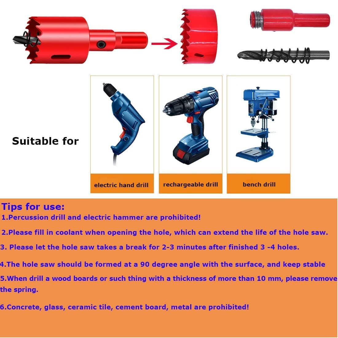 TuTuYa Desk Grommet, 6PCS Flexible 2-3/8 Inch (60mm) Desk Cable Grommet Desk Cable Hole Covers with Hole Saw, Ideal Solution for Office and Home Table Cable (White, 2-3/8Inch_60mm)