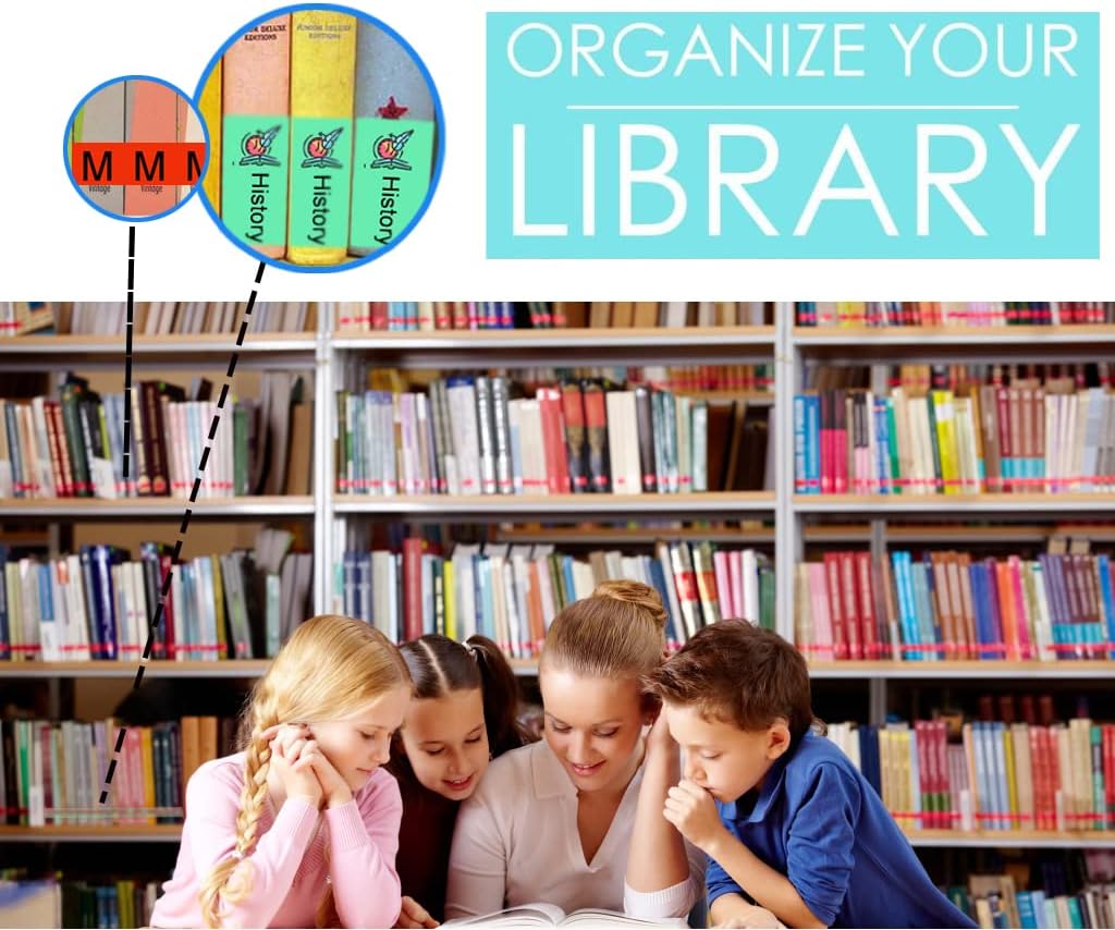 Genre Book Spine Labels for Classroom Library | 450PCS Teacher Supplies Stickers for Classroom Book Shelf (15 Genre)