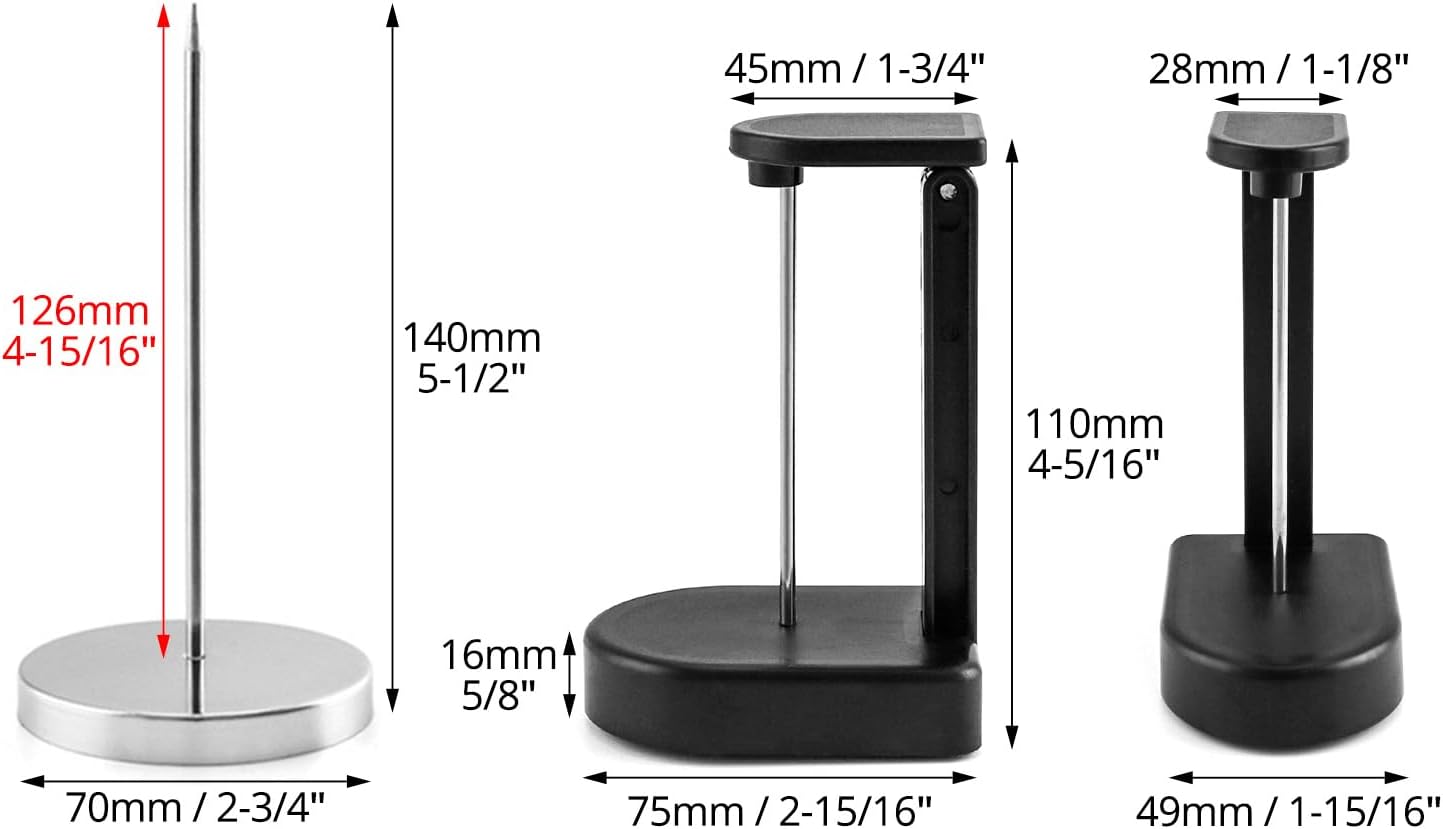 QWORK Desk Receipt Holder, 4 Pcs Spike Stick Receipts Check Bill Fork + 2 Pcs Black Paper Memo Holder Receipt Holder