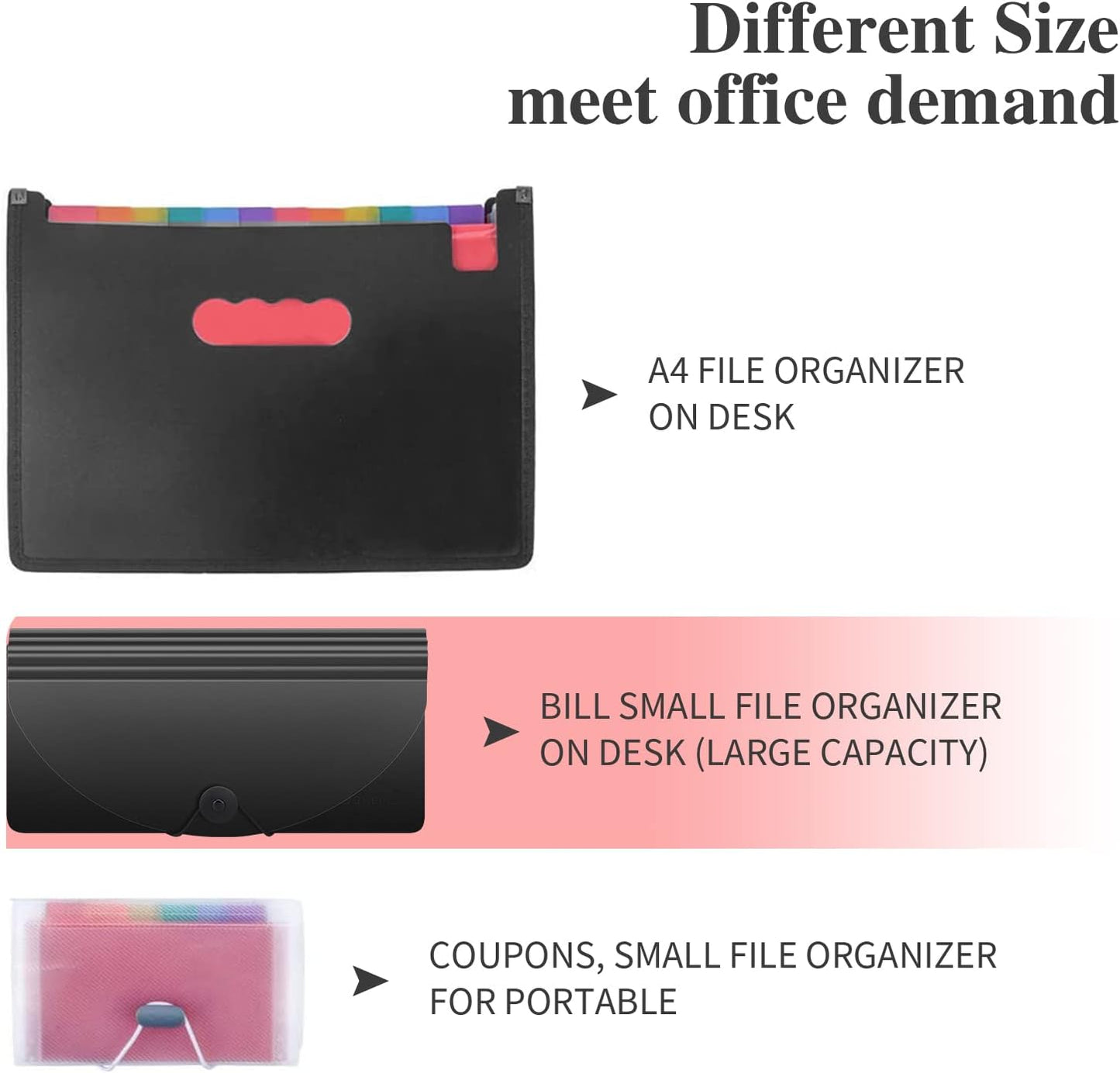 Uquelic Stand Receipt File Folder Check Organizer- Piano Key 13 Pockets Expanding Accordion Coupons Storage with Label, in Case I Go Missing Binder