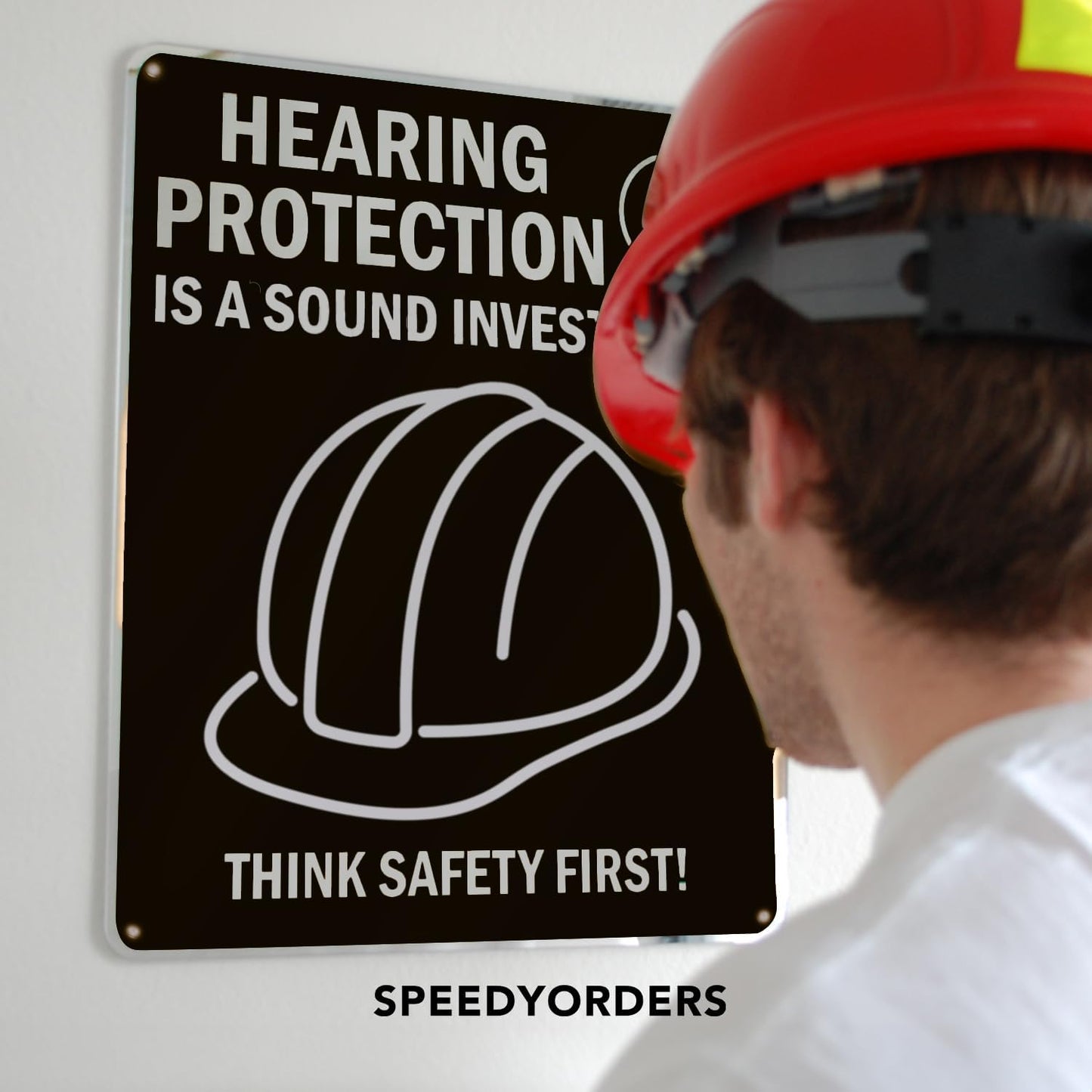 Custom Metal Business Signs, Personalized Aluminum Outdoor Signs, White Aluminum (Black Background, 20x20 In)