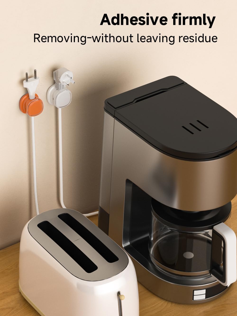 Magnetic Cable Clips, Adjustable Cord Holder Management, Adhesive Wire Keeper Organizer for Home Office Desk Phone PC Car Wall Desktop Nightstand Appliance (9-PCS White & Orange)