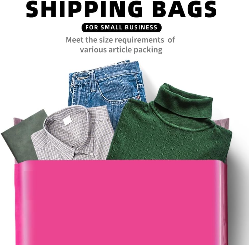 POLYSELLS 100 pcs 19x24 Inches Pink Poly Mailers Shipping Envelopes, Strong Adhesive Sealing, Waterproof, and Tear-resistant Postal Mailing Bags for Clothing, Books, and Accessories
