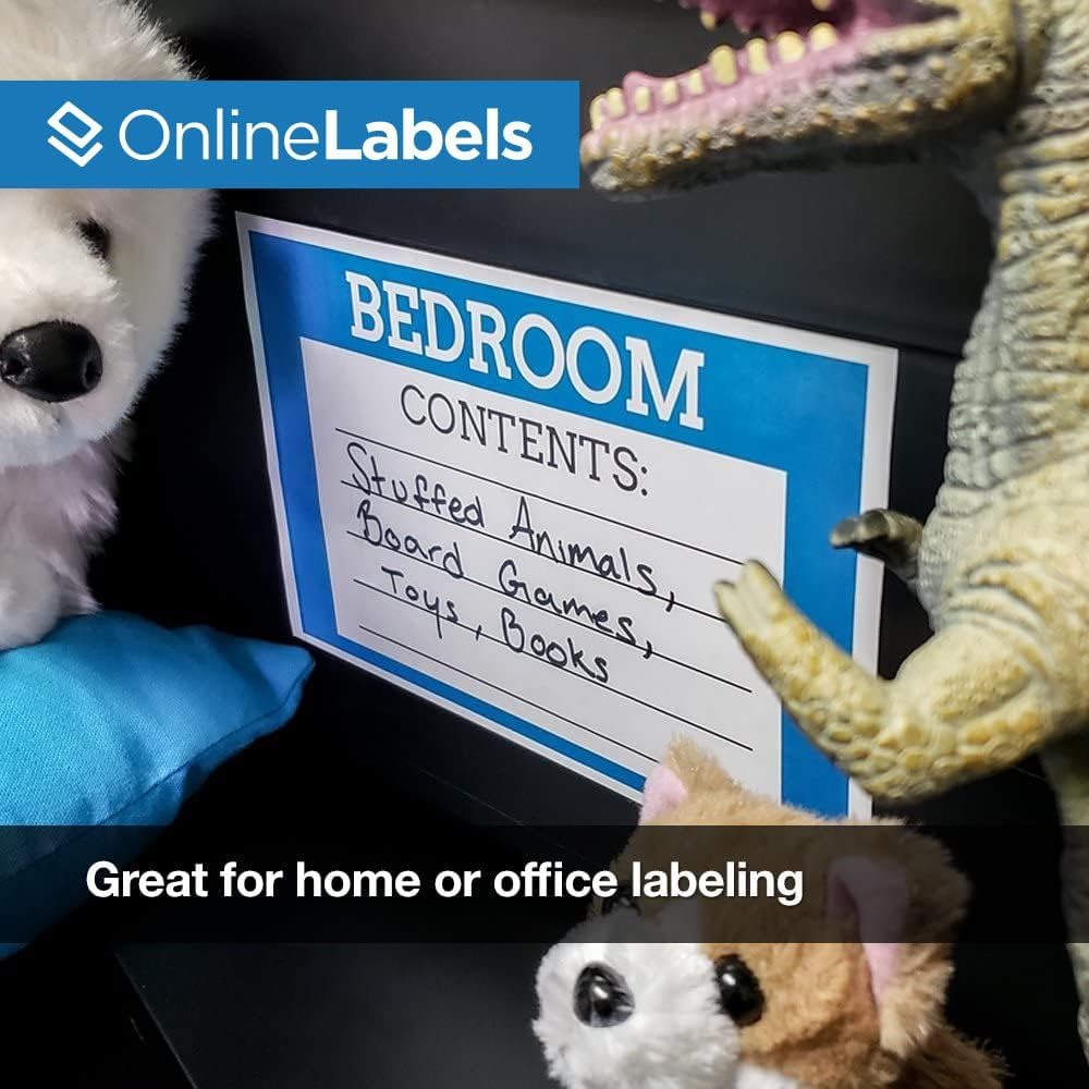 8.5 x 5.5 Half-Sheet Shipping Labels - Permanent, White Matte - for FBA, FedEx, UPS - Pack of 50 Labels, 25 Sheets - Inkjet/Laser Printers - Online Labels