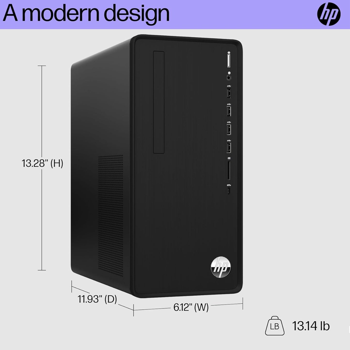HP Pavilion Tower Desktop Computer, Intel 8-Core i7-10700F up to 4.8GHz, 64GB DDR4 RAM, 2TB PCIe SSD, GeForce GT 610 2GB, WiFi 6, Bluetooth, RJ-45, Type-C, KB & Mouse, Black, Windows 11 Pro, Tichang