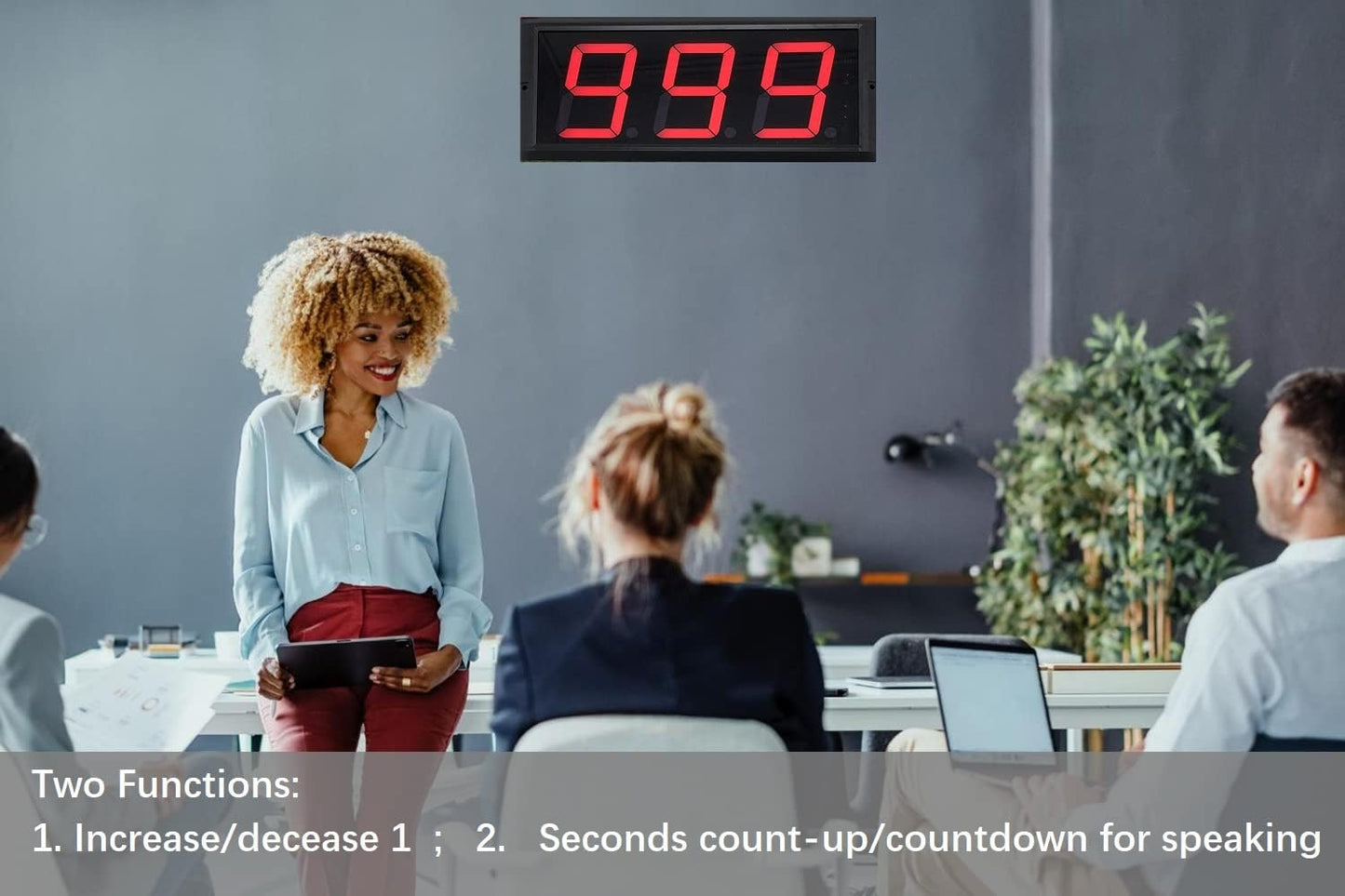 Digital Lap Counter 4 Inch Up Down with Switch Box Remote Red Track Shop School Factory Sports Production Line